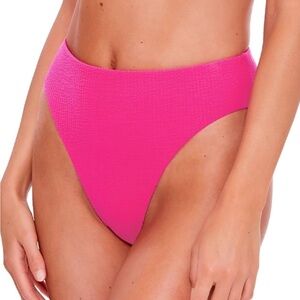 BECCA BY REBECCA VIRTUE
Elise Banded High-Waisted Bikini Bottom NWT pink
